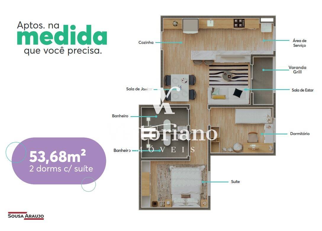 Apartamento à venda com 2 quartos, 53m² - Foto 12