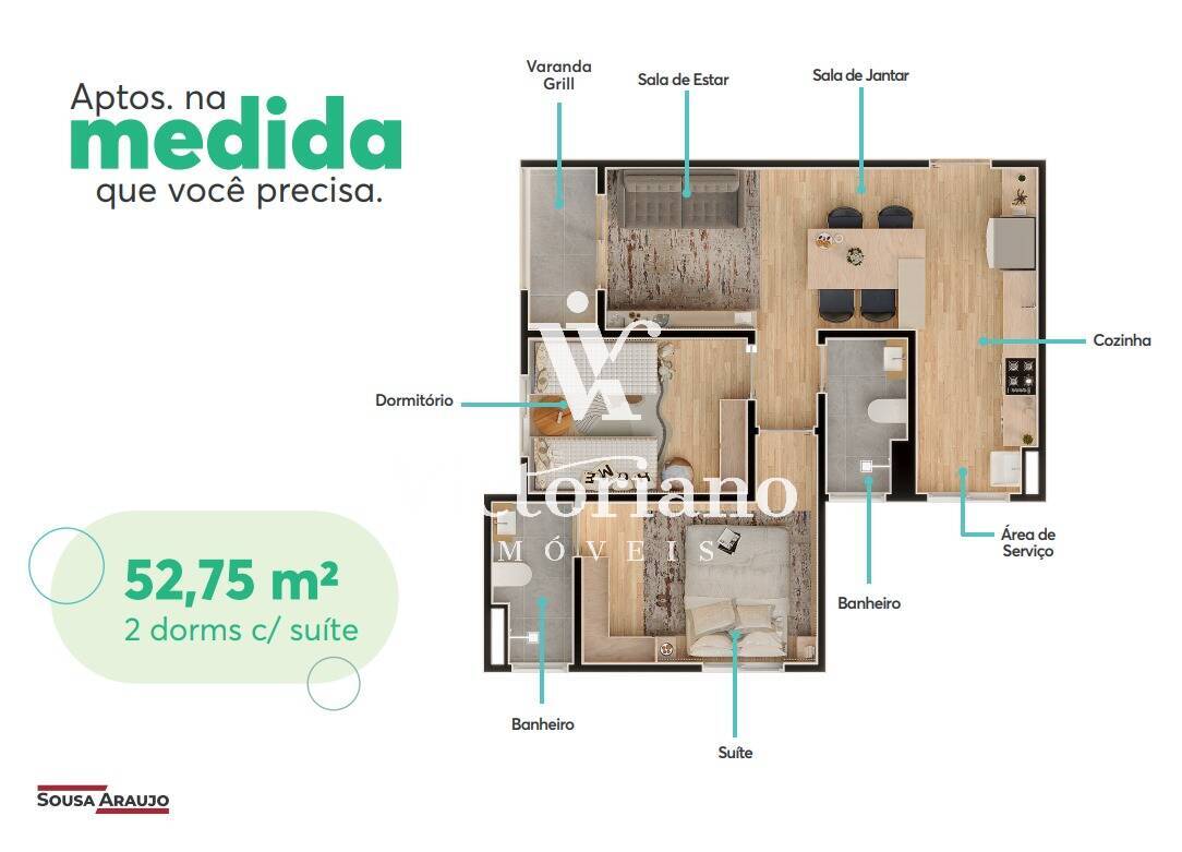 Apartamento à venda com 2 quartos, 53m² - Foto 11