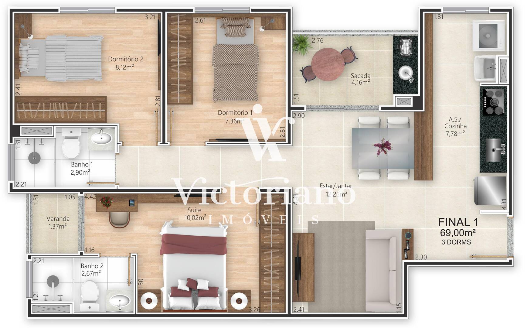 Apartamento à venda com 3 quartos, 69m² - Foto 23