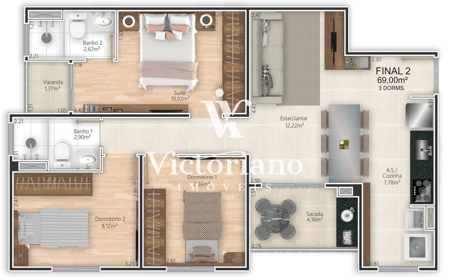 Apartamento à venda com 3 quartos, 69m² - Foto 24