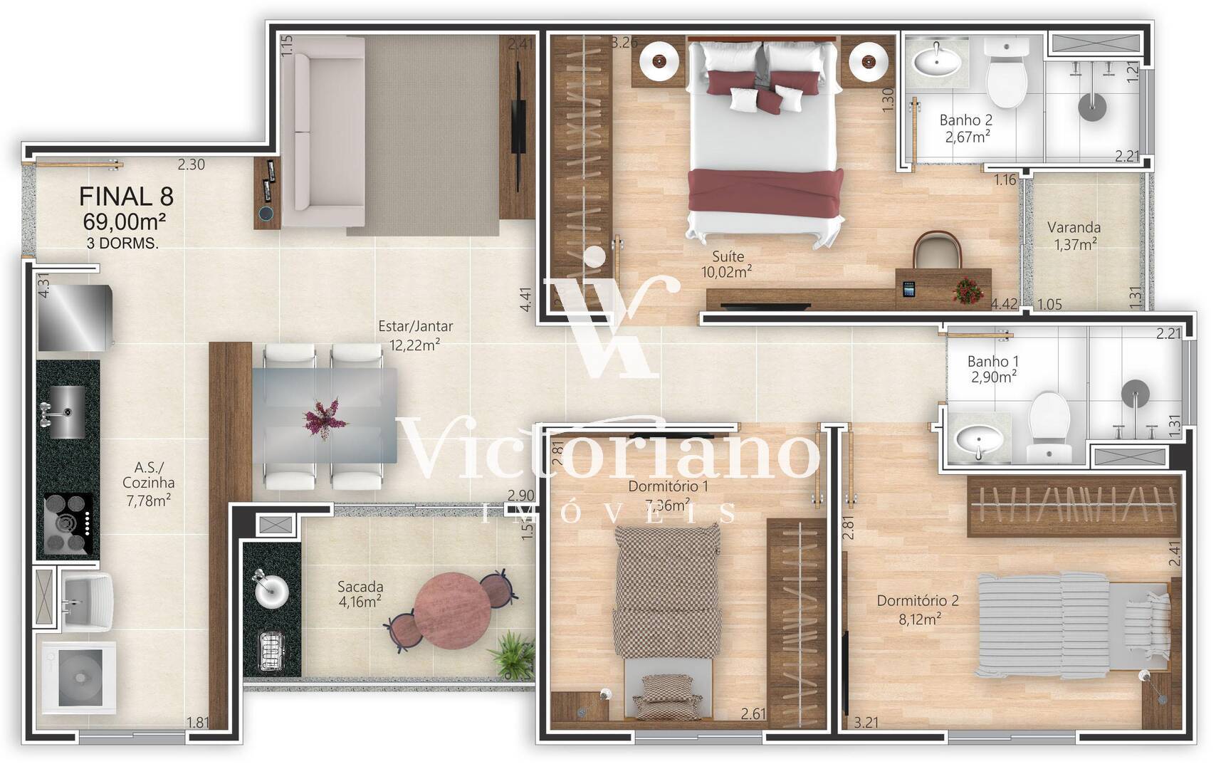 Apartamento à venda com 3 quartos, 69m² - Foto 30