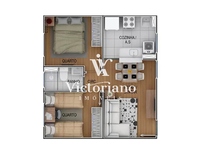 Apartamento à venda com 2 quartos, 40m² - Foto 10